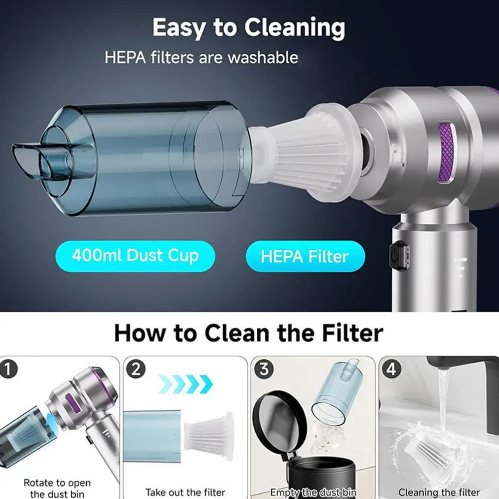 Car vacuum cleaner Wireless Portable Multipurpose Powerful HandHeld Cleaner For Home and Car Cleaning Machine
