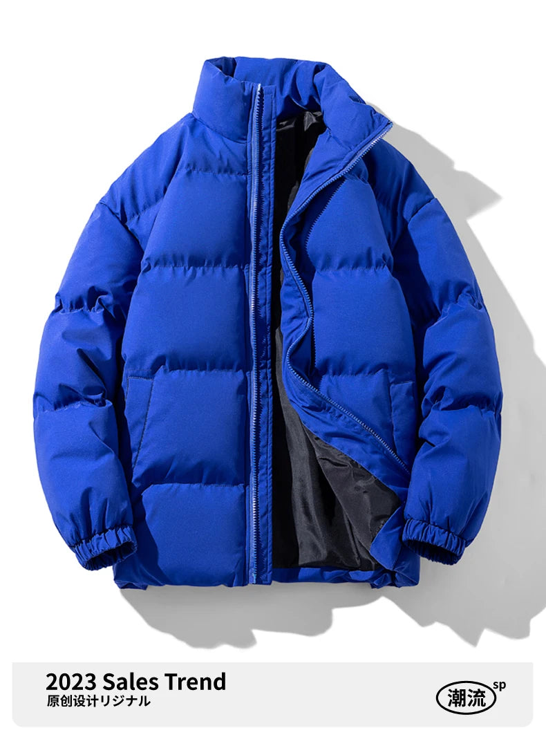 Autumn and Winter Puffer Jacket Men Vintage Warm High Neck Zipper Design Cotton-Padded Coat SINOBILLOW