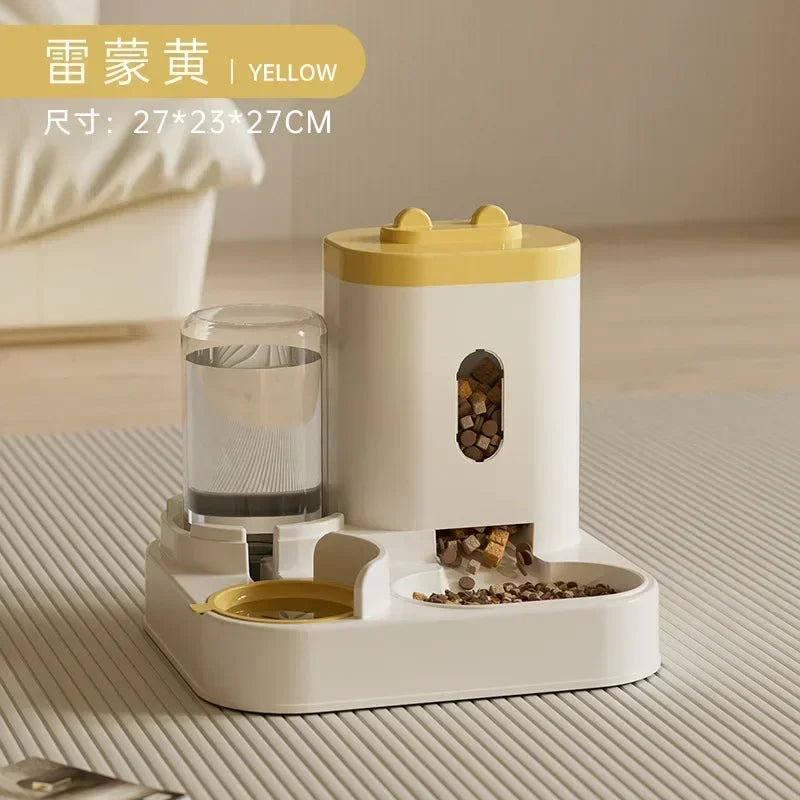 Automatic Pet Feeder with Water Fountain - Large Dispenser for Cats Dogs Puppy Kitten