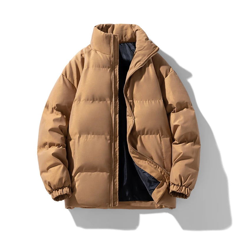 Autumn and Winter Puffer Jacket Men Vintage Warm High Neck Zipper Design Cotton-Padded Coat SINOBILLOW
