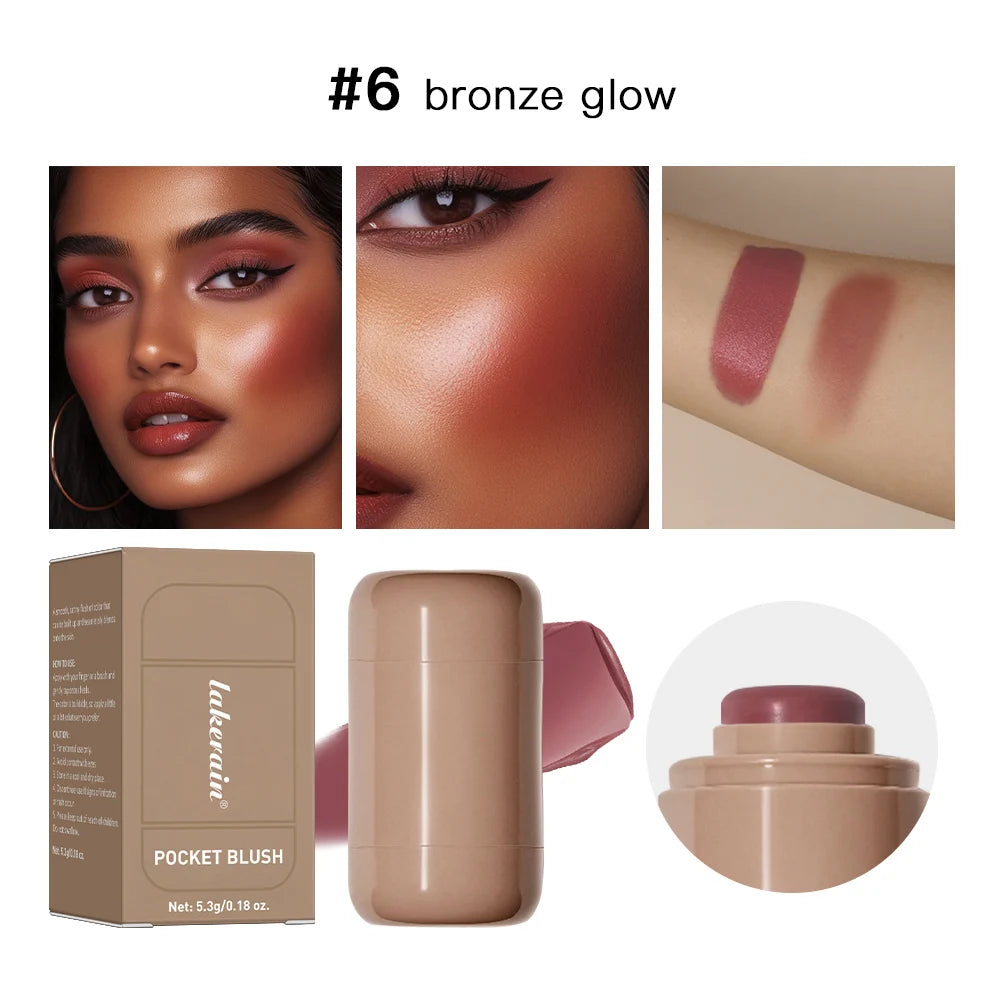 Pink Beauty Multi-use Blush Stick For Lips Cheek Long-lasting Hydrating Highlights Brighten Soft Natural Flush Cream Blush Stick