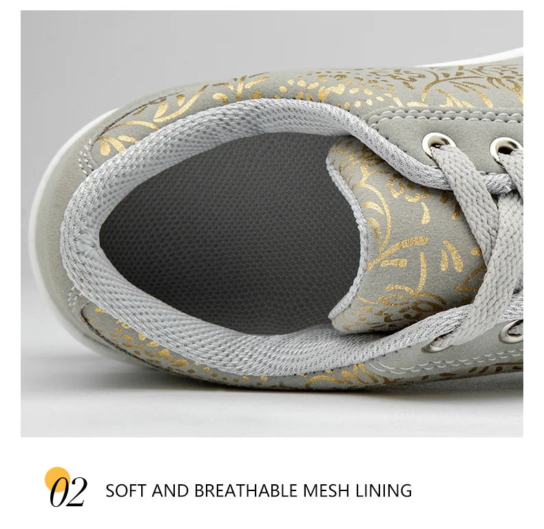 Women Leather Casual Sneakers Fashion Comfortable Platform Walking Shoes Wedge Moccasins Breathable Loafers Zapatos De Mujer