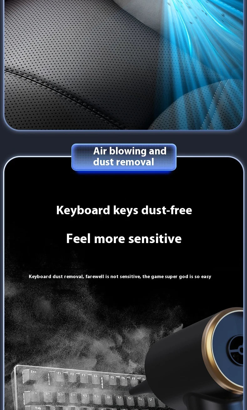 High power portable wireless vacuum cleaner, compatible with both car and home use, equipped with various accessories