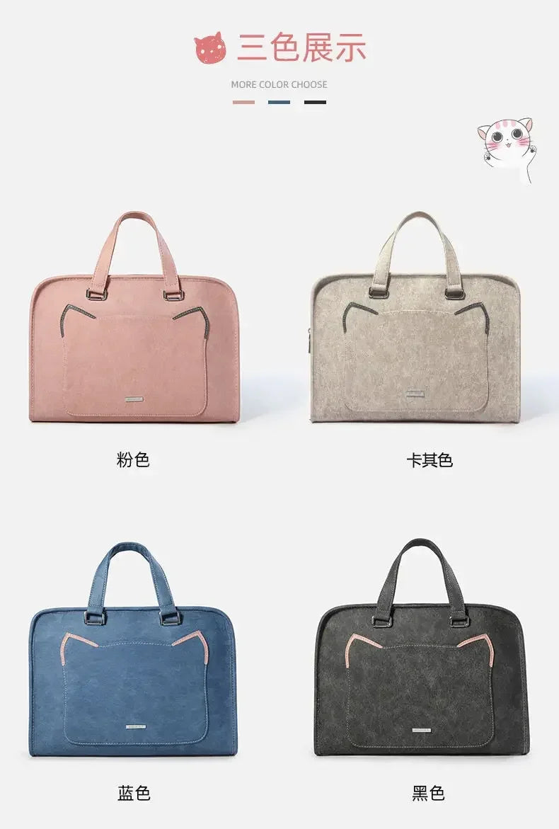 Pink Laptop Shoulder Bag Sleeve Handbag Waterproof MacBook Air Pro 13.3 14 15.6 16 Inch PC Case Travel Briefcase Shockproof