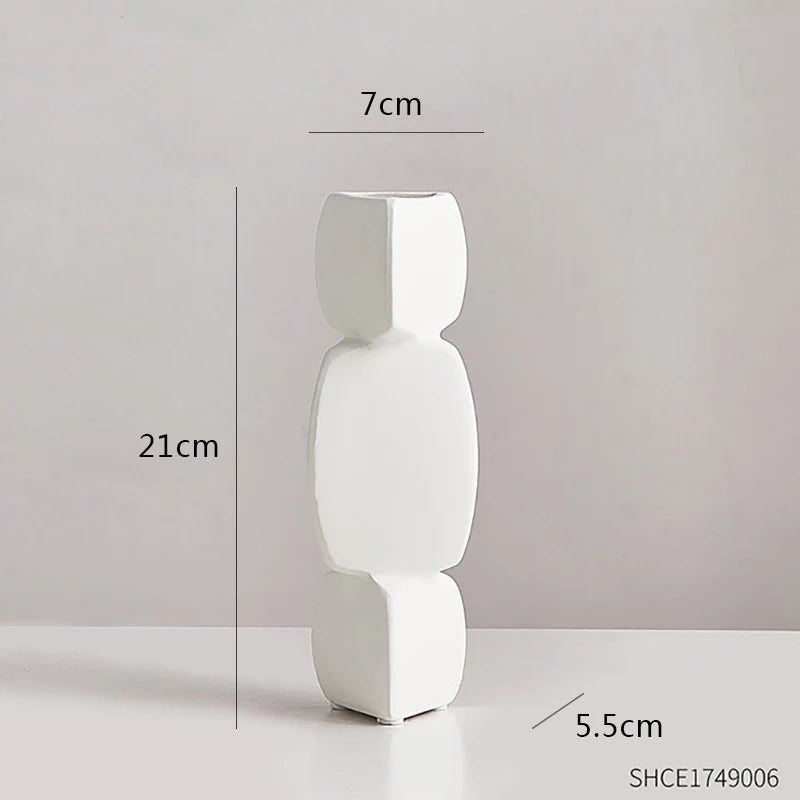 Modern Minimalist Black Vase - Nordic Style Home Decor Art Ornament for Living Room