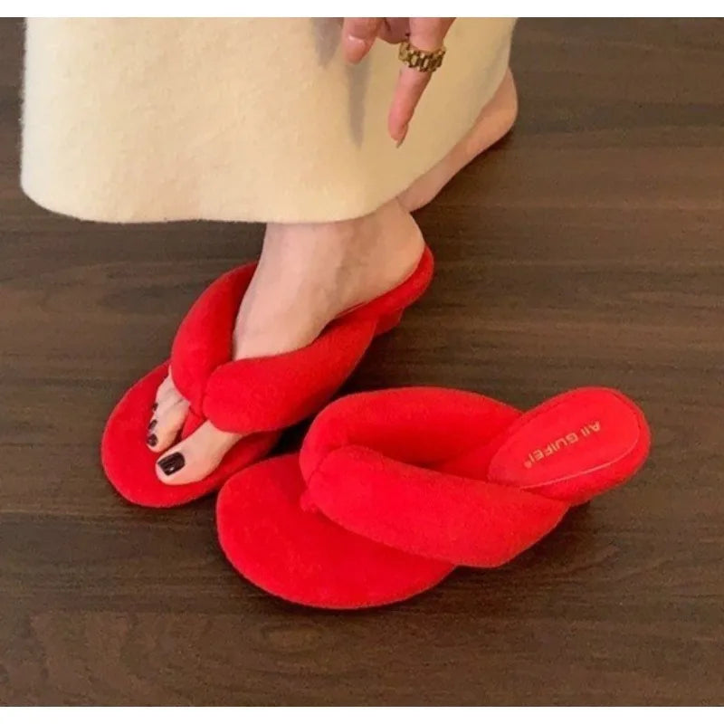 Comfort Soft Wedges Slippers Women Summer Sexy Clip Toe Flip Flops Fashion Non-slip Vacation Beach Slide Sandals Sandalias Mujer