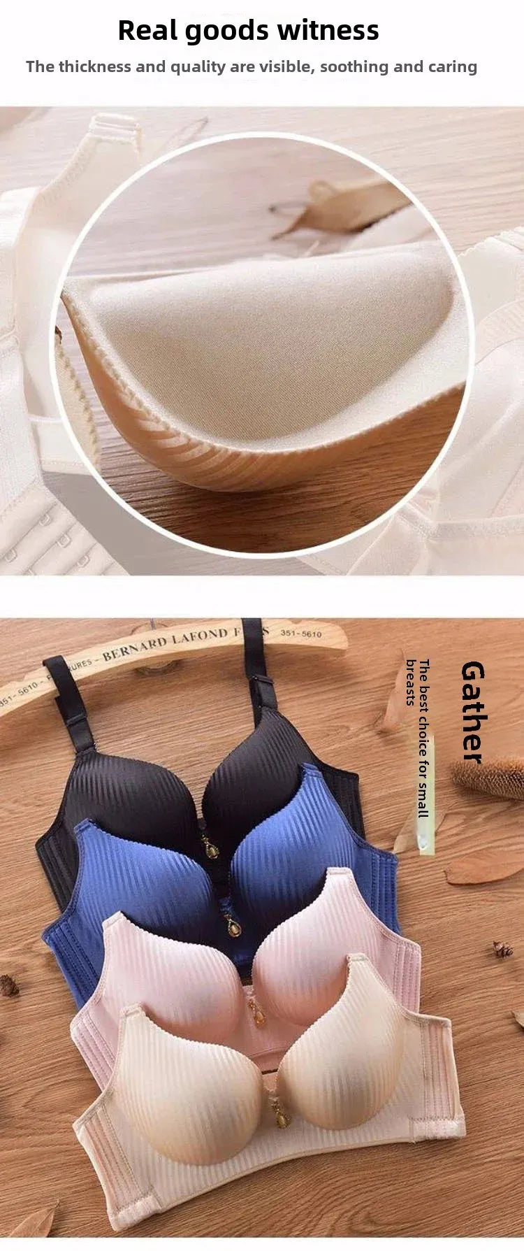 Wireless Push Up Bra 8cm Padded Bralette for Women Plus Size No Underwire Thickened Soft Cup Adjustable Straps Comfort Lingerie