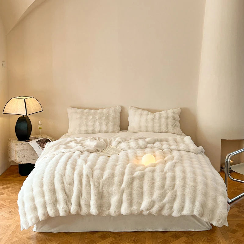 Luxury Faux Fur Rabbit Fur Thickened Blanket, Winter Soft Blanket Throw for Home Bed Sofa Cover 100X150cm 150X200cm 200X230cm