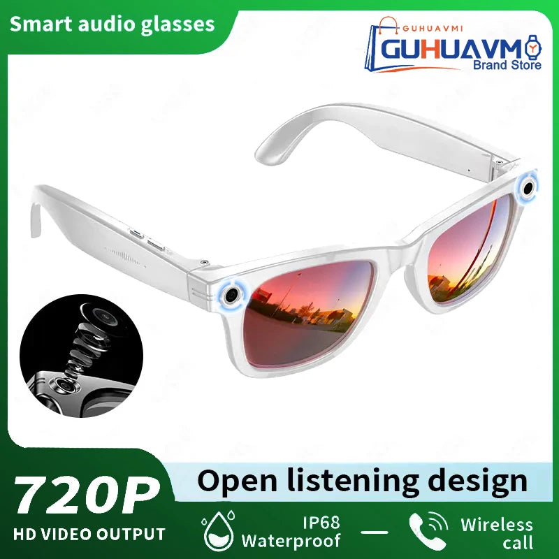2026 Smart Glasses 8MP Camera WiFi Bluetooth Touch Control IP65 Waterproof AI Translation Noise Cancelling AI Glasses Women