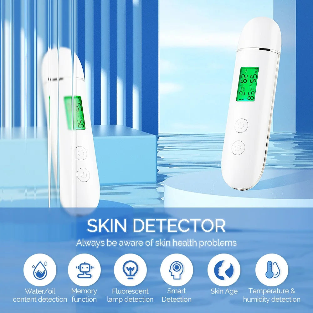 Skin Tester Face Skin Moisture&Oil Content Skin Analyzer Skin Water Cheek Elastic Skin Age Test Meter Fluorescent Agent Detector