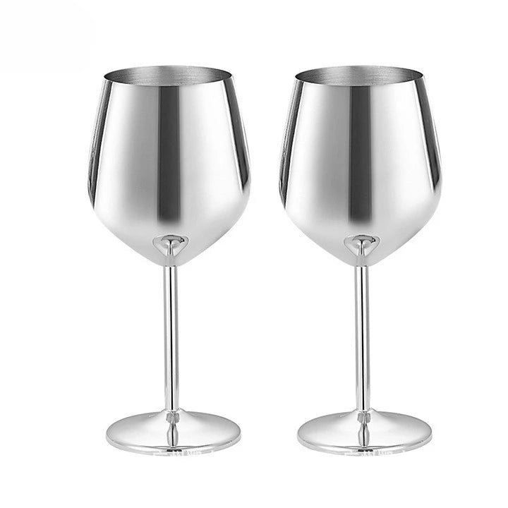 500ml Stainless Steel Wine Glasses Goblet Red Wine Cocktail Glass Unbreakable Metal Tall Champagne Glass Bar KTV European Style Goblet Glass