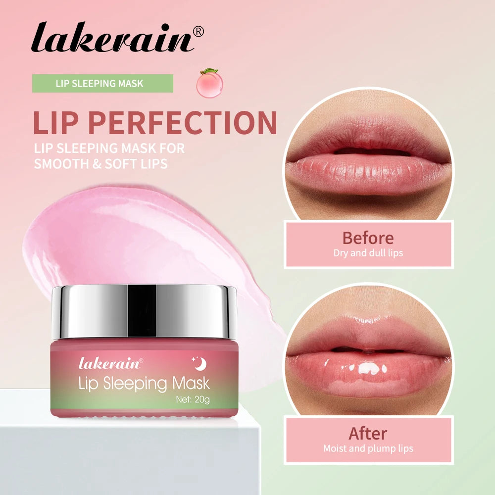 Lip Sleeping Mask Peach Moisturizing And Collagen Enhancing Restores Hydrates And Volumizes Dry And Chapped Lips Care Products