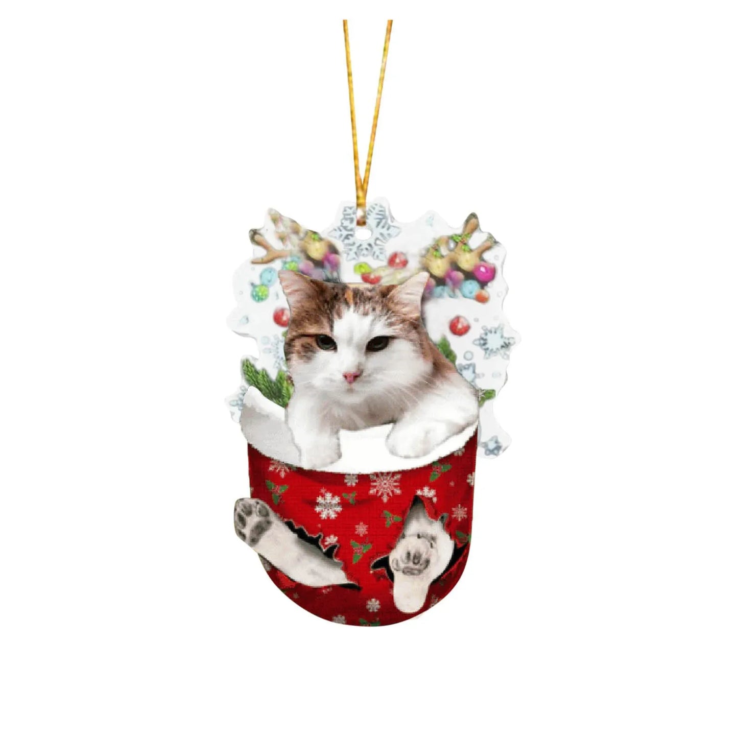 Cartoon Cat Christmas Decoration - Cute Hanging Xmas Tree Pendant for Home Party Car Decor