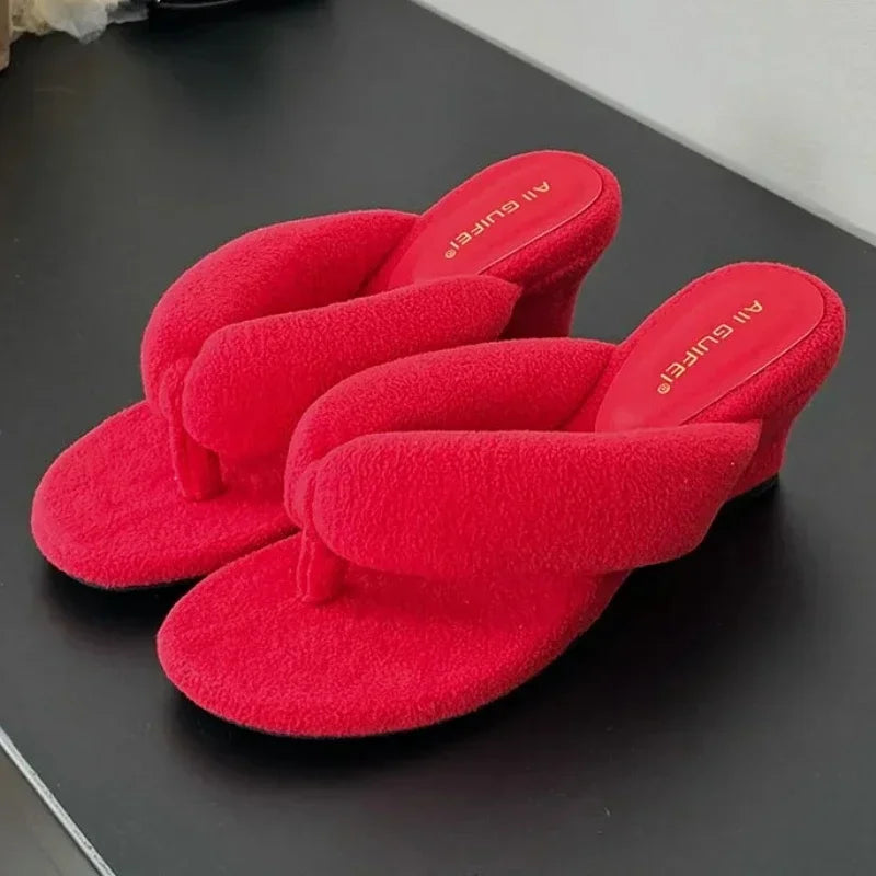 Comfort Soft Wedges Slippers Women Summer Sexy Clip Toe Flip Flops Fashion Non-slip Vacation Beach Slide Sandals Sandalias Mujer