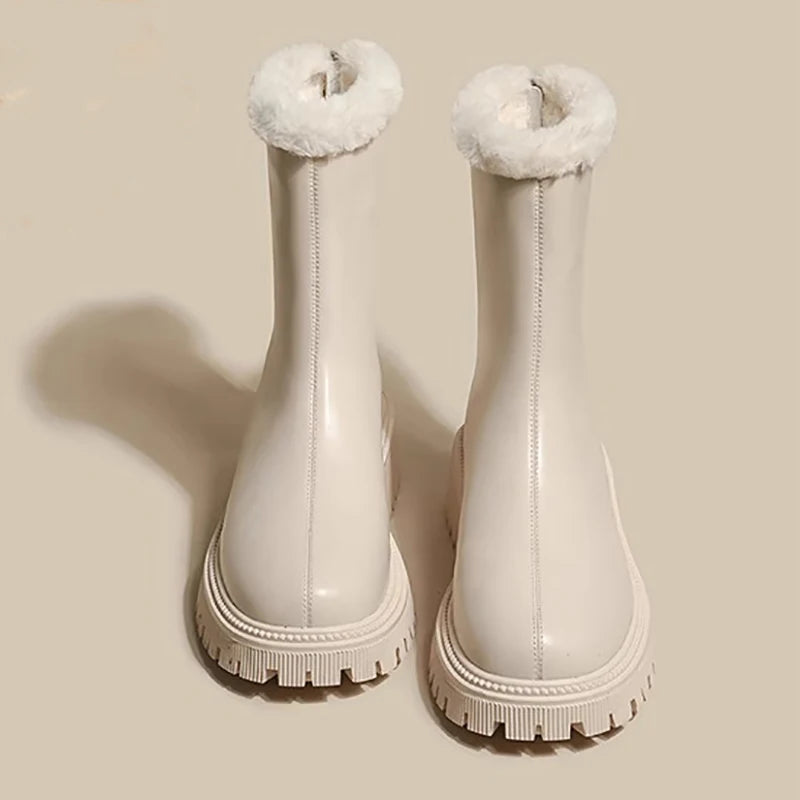 Winter Women Warm Plush Ankle Boots - Comfort Non-Slip Big Size Cotton Short Boots