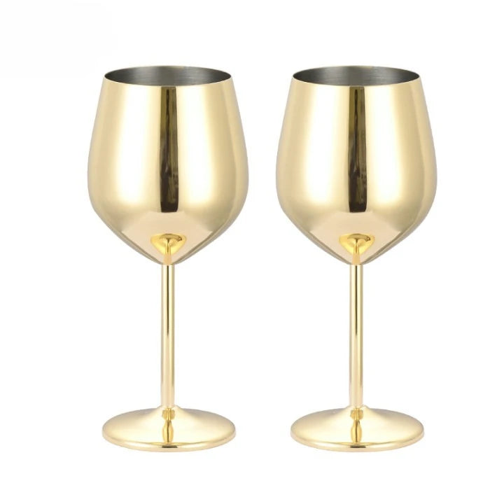 500ml Stainless Steel Wine Glasses Goblet Red Wine Cocktail Glass Unbreakable Metal Tall Champagne Glass Bar KTV European Style Goblet Glass