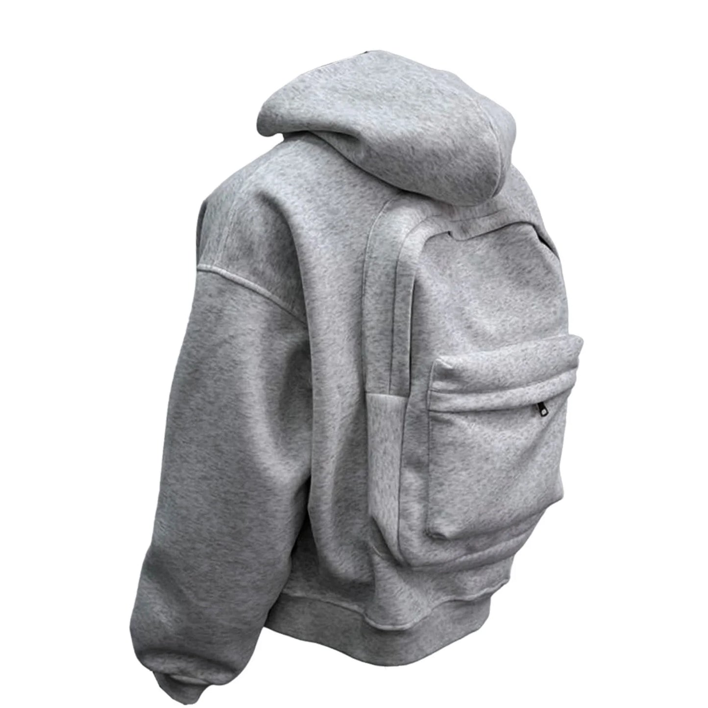 Streetwear Fashion Backpack Hoodie Three dimensional Backpack Casual Hoodie Autumn Winter High Street Trend Top Loose Sportswear
