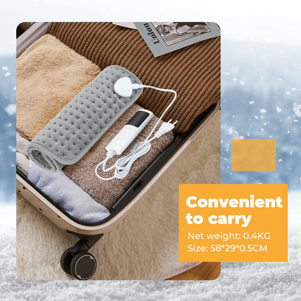 Electric Heating Blanket Thermal Pads Warmer 9 Levels Heated Mat Soft&Safe Winter Body Back Leg Warmer Pads Home Use 60*30cm