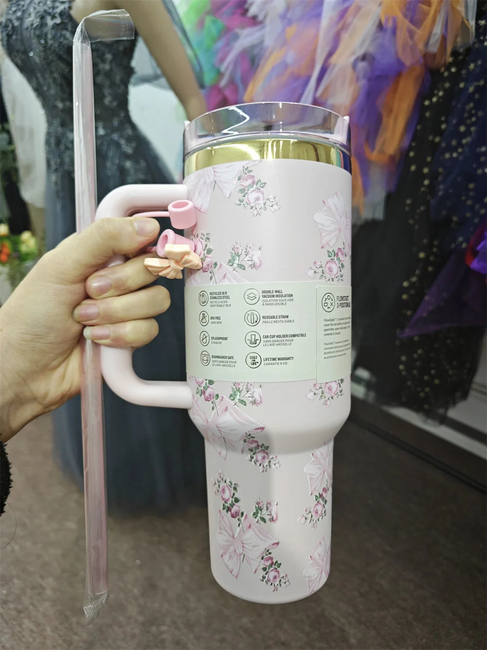 2025 Real Pictures Tumblers With Handle Car Mugs Insulated Tumbler With Lids Straw Stainless Steel Coffee Tumbler Termos Cups