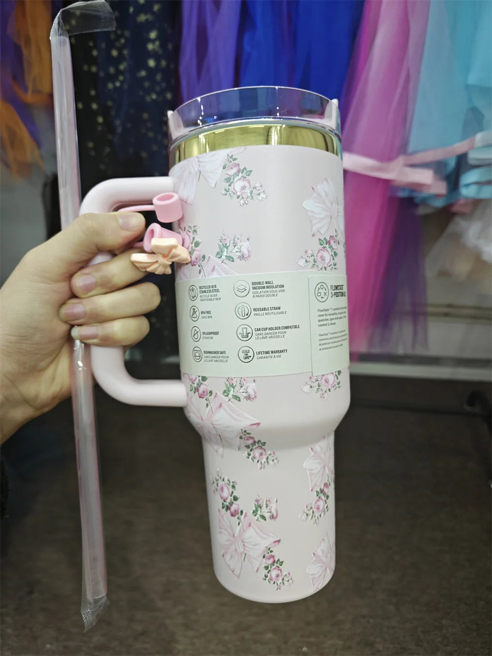 2025 Real Pictures Tumblers With Handle Car Mugs Insulated Tumbler With Lids Straw Stainless Steel Coffee Tumbler Termos Cups