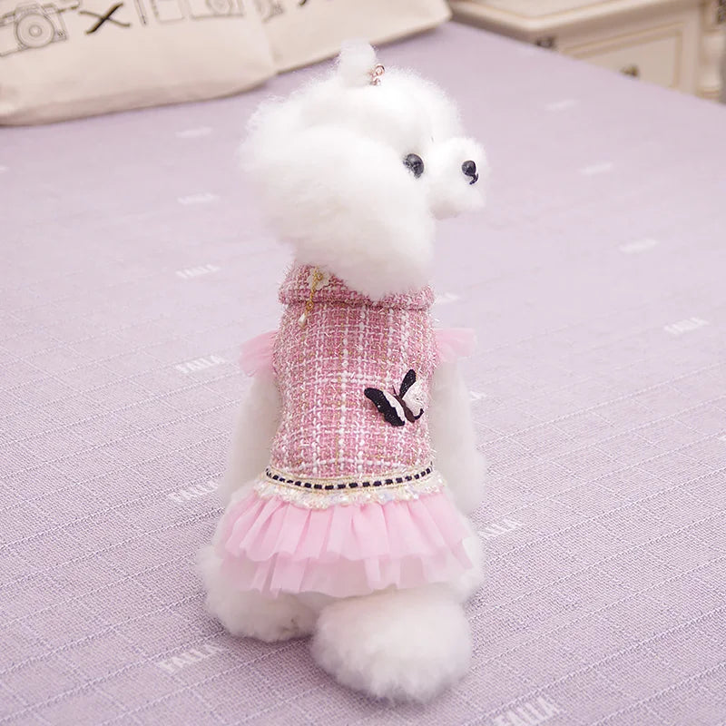 Plaid dog dress for dressed-up days