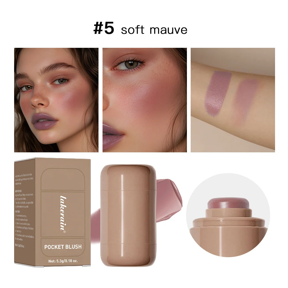 Pink Beauty Multi-use Blush Stick For Lips Cheek Long-lasting Hydrating Highlights Brighten Soft Natural Flush Cream Blush Stick