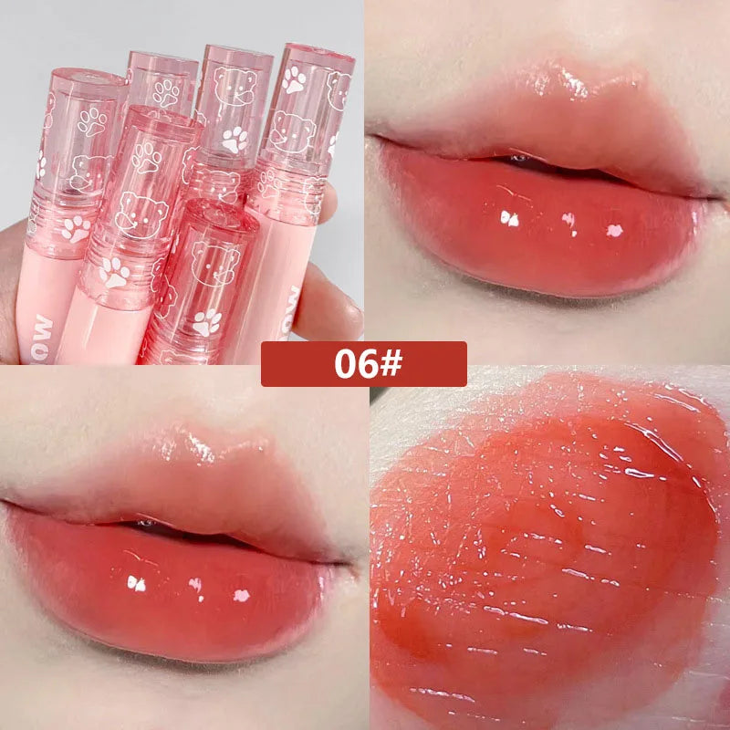 Hydrating Lip Gloss Long Lasting Translucent Red Brown Tint