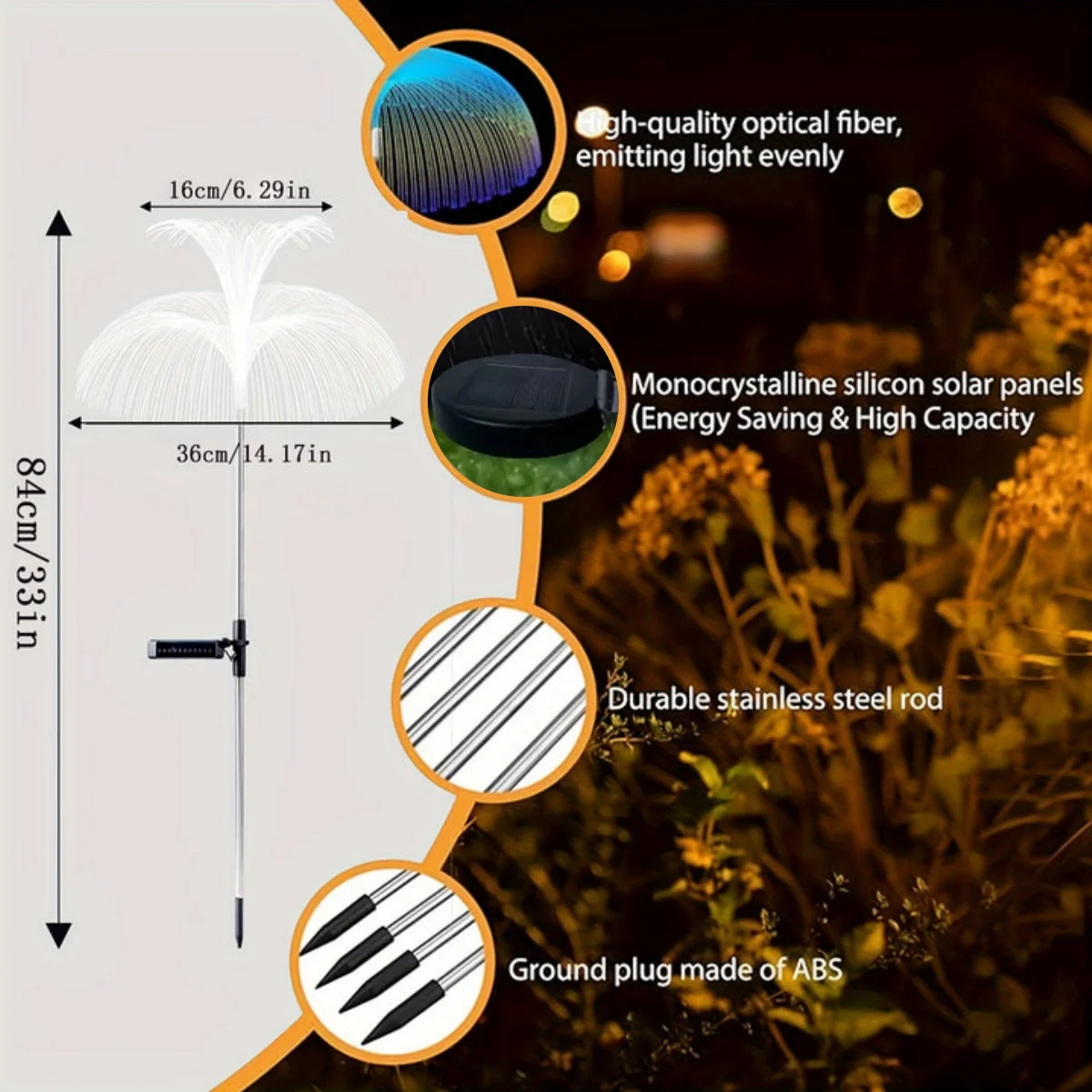 Solar Jellyfish Reed Lights - 7 Colors Variable Outdoor Garden Stake Lights