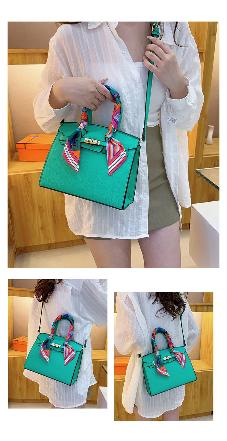 Kelly Bag Fashion Women Bag Large Capacity Shoulder Bag Unique Design Versatile Lock Handheld Crossbody Purse