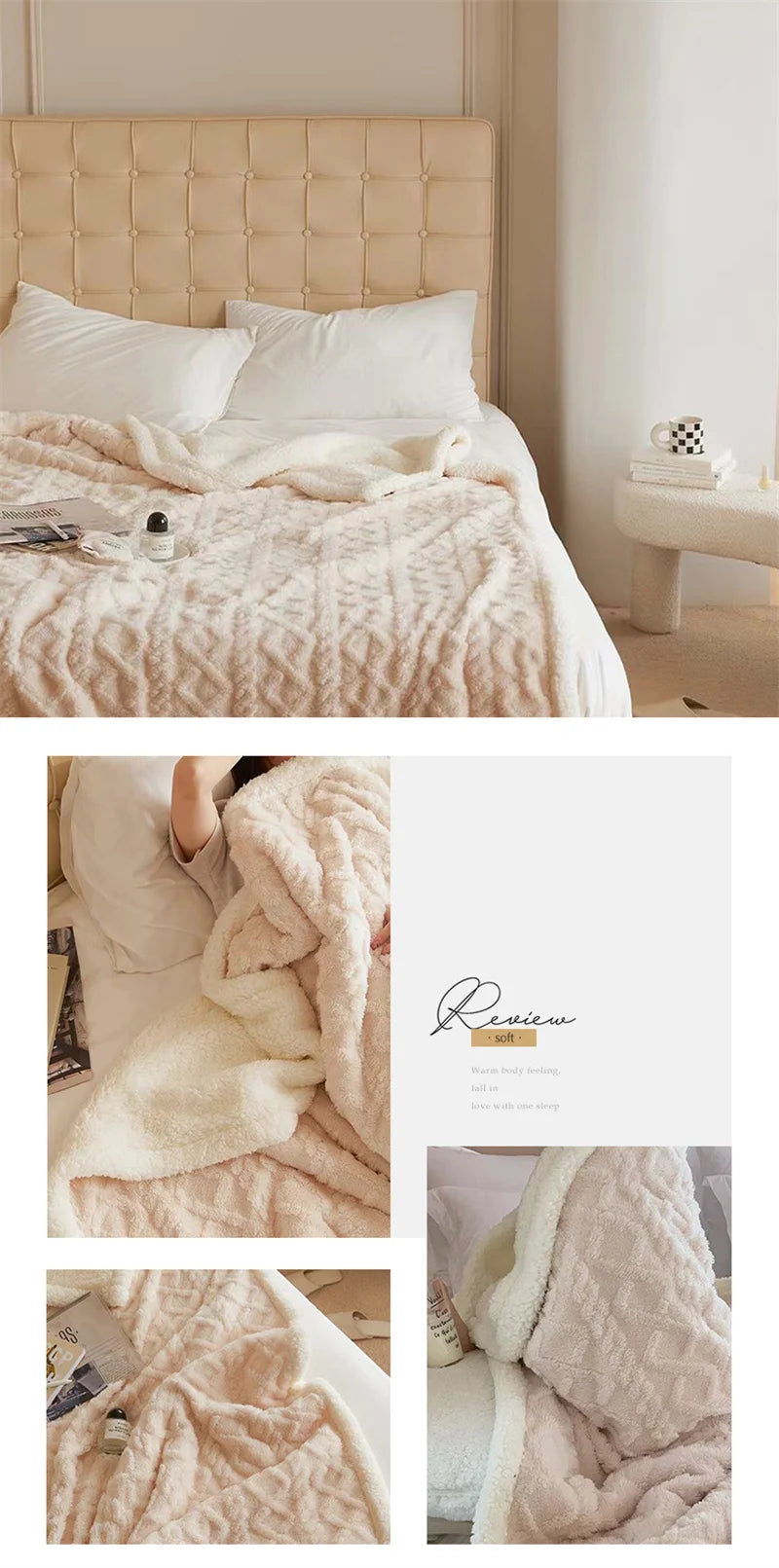 Double Thickened Throw Blanket Pile Tapestry Winter Warm Bed Cover Sofa Blanket Multifuntional Blanket Super Soft Cozy Blankets