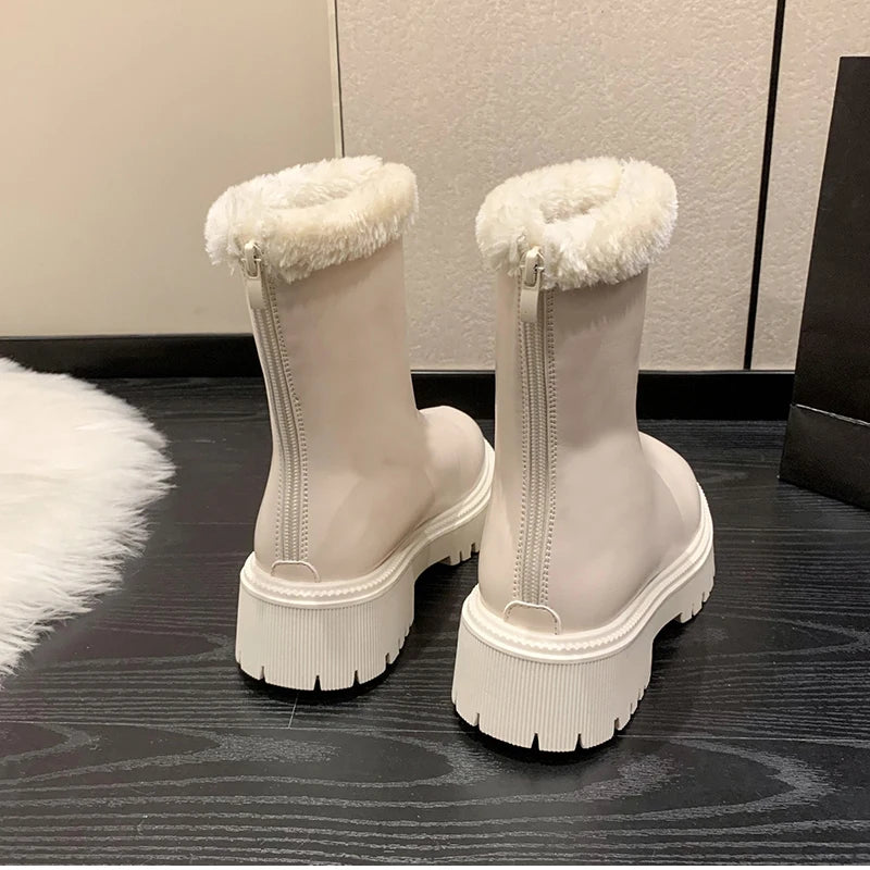 Winter Women Warm Plush Ankle Boots - Comfort Non-Slip Big Size Cotton Short Boots