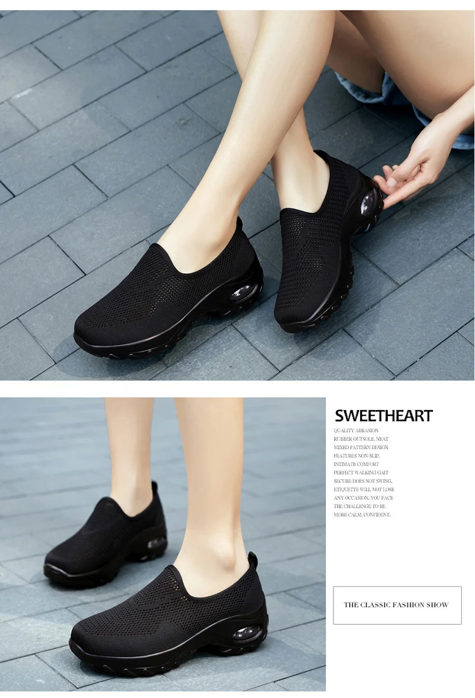 Shoes for Women Casual 2025 Anti Slip Outdoor Thick Sole Sloping Heel Breathable Casual Comfortable Sports Shoes Walking Shoes