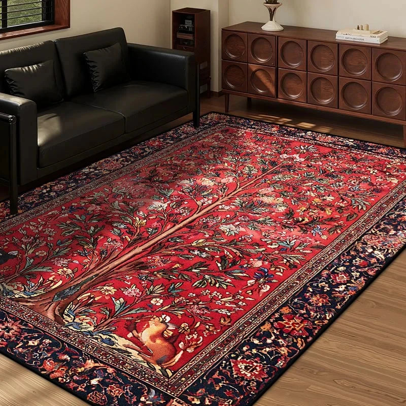Persian Style Retro Home Living Room Rug Large Size Non-slip Entrance Door Mats Easy Cleaning Soft Bedroom Carpet Decoration