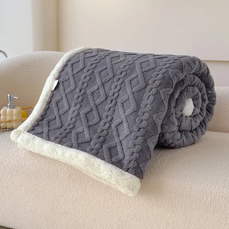 Double Thickened Throw Blanket Pile Tapestry Winter Warm Bed Cover Sofa Blanket Multifuntional Blanket Super Soft Cozy Blankets