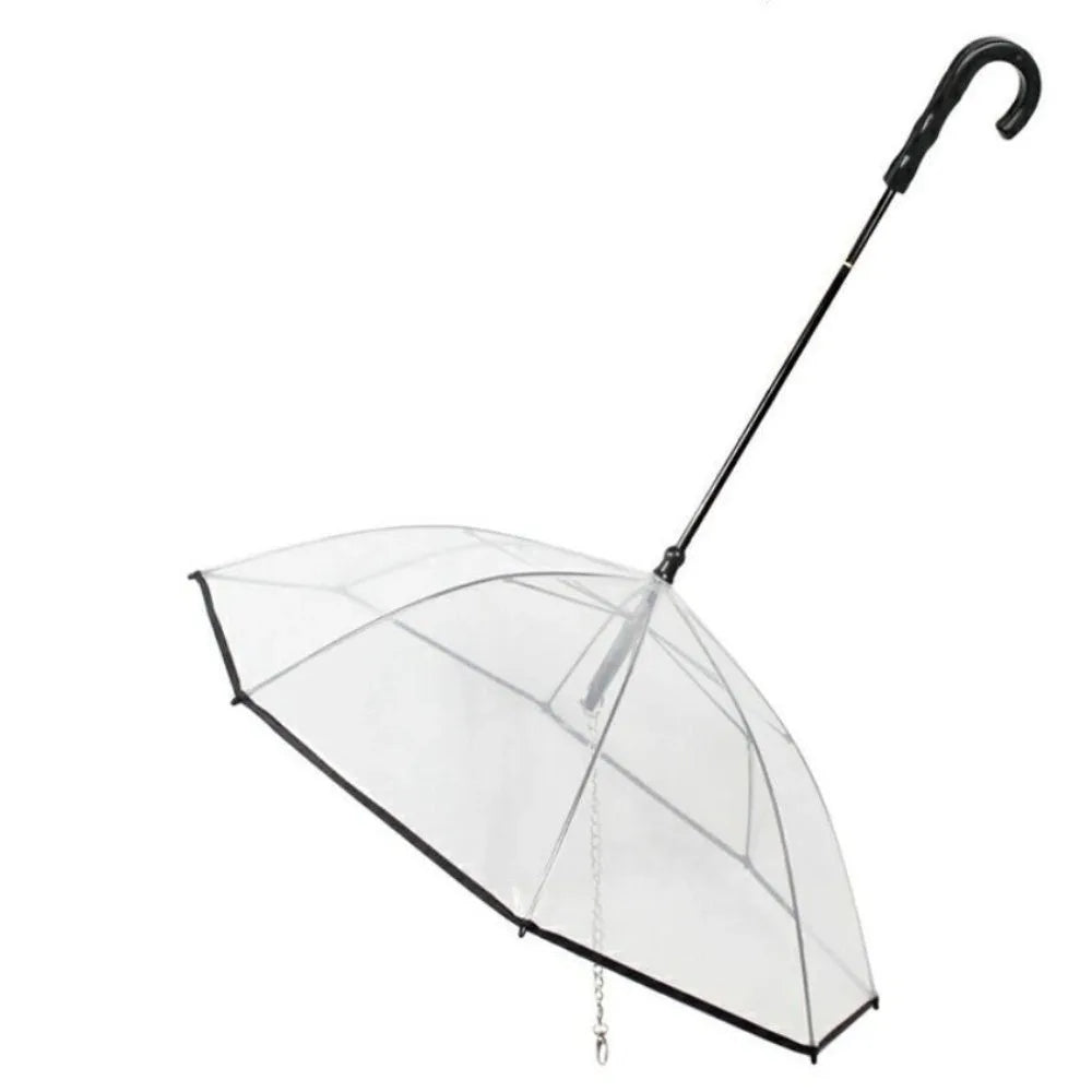 Detachable Clear Pet Dog Umbrellas C-Shape Handle with Leash Doggy Poncho Adjustable Rainproof Raincoat for Dogs Pet Supplies