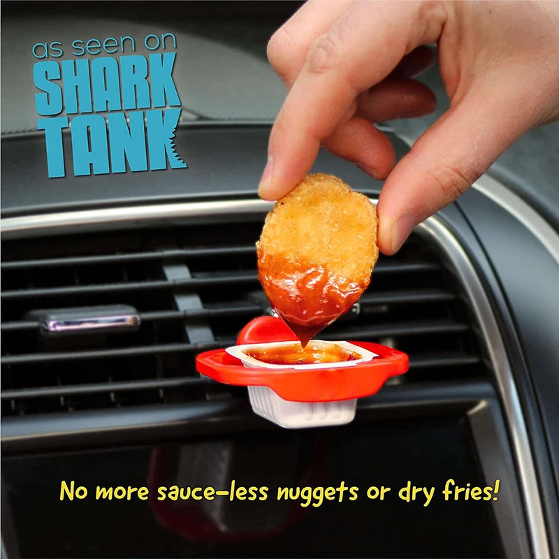 2PCS Universal Dip Clip Sauce Holders Stand Dip Clip Car Ketchup Styling Rack Basket Dipping Sauces Car Interior Accessories