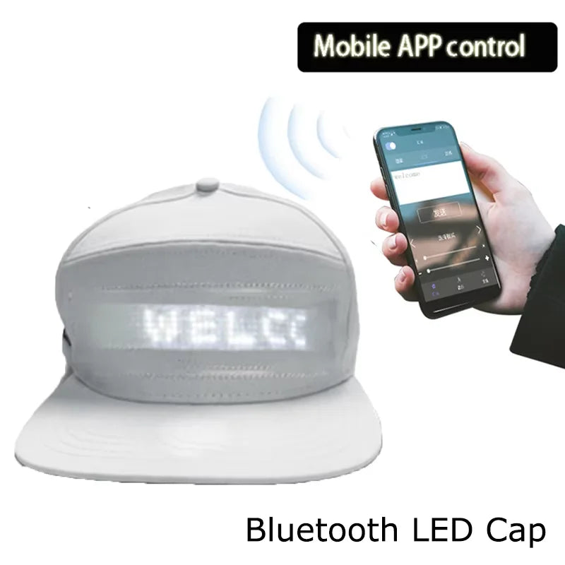 Glowing Advertising Hat Diy Text And Images Neon Rave Grand Event Outdoor Sports Costumes Accessories LED Mobile Bluetooth Hats