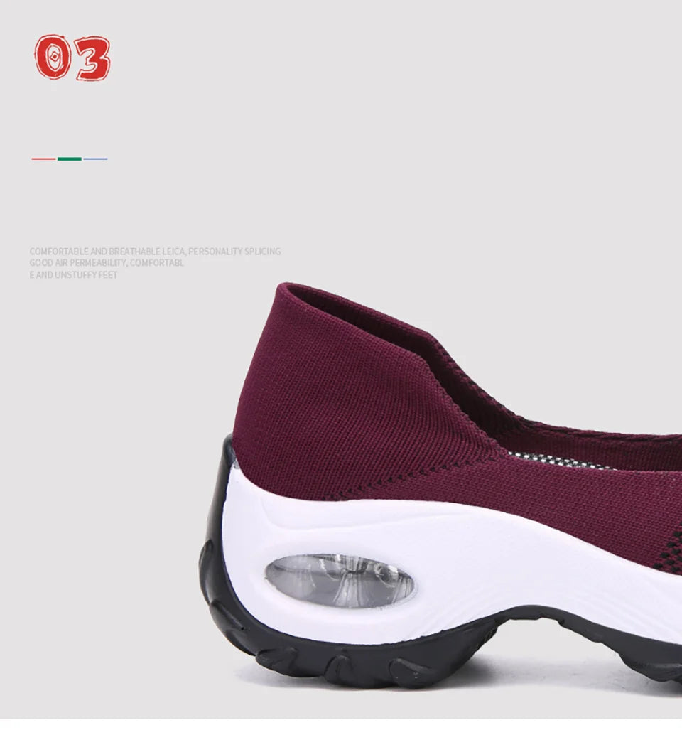 Shoes for Women Casual 2025 Anti Slip Outdoor Thick Sole Sloping Heel Breathable Casual Comfortable Sports Shoes Walking Shoes
