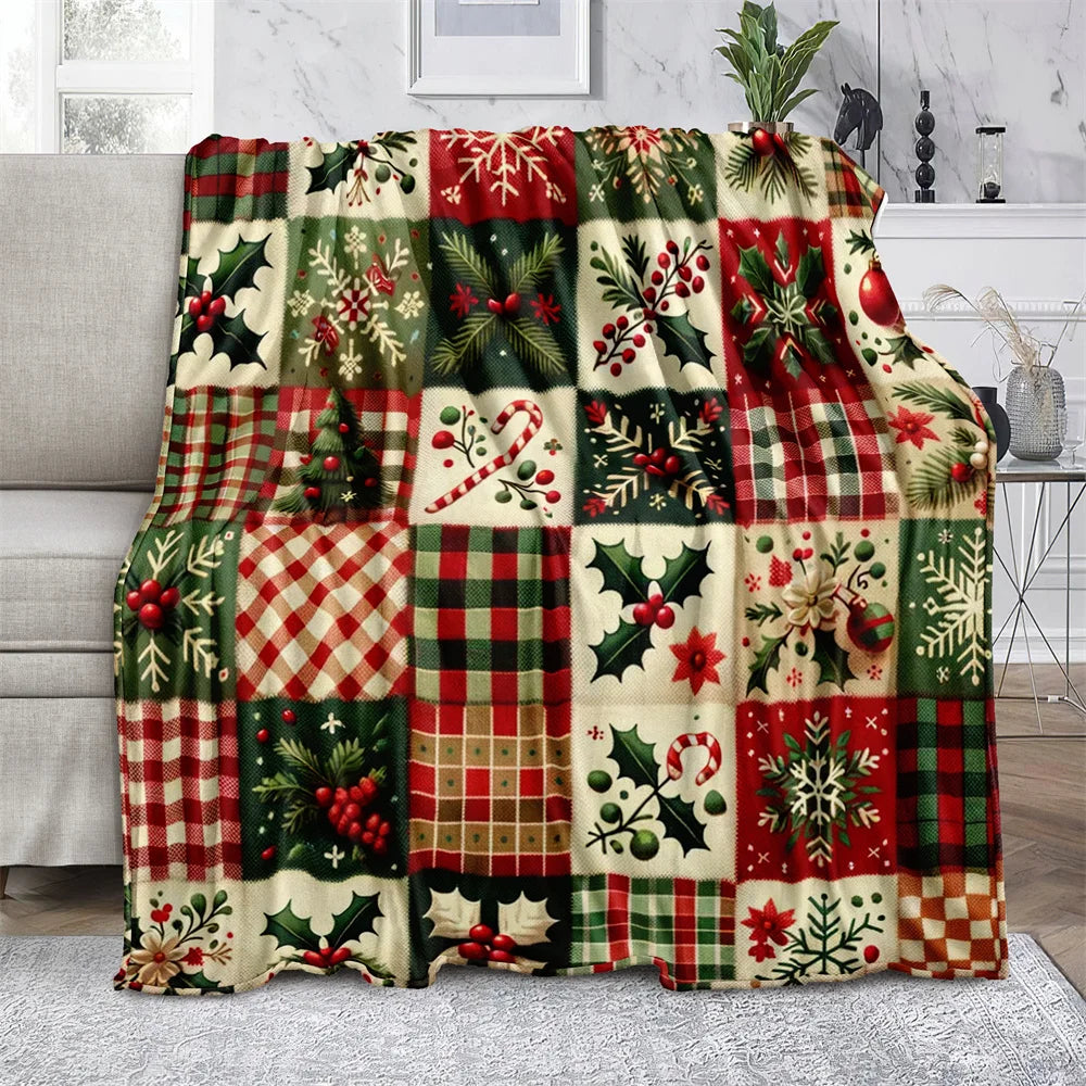 Plaid Candies Microfiber Blanket - Super Soft Throw Blanket for Bed Sofa Camping Winter