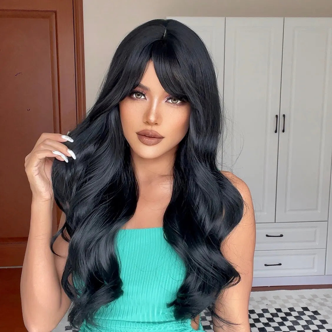 Brown Blonde Ombre Natural Hair Wigs for Women Long Wavy With Dark Roots Synthetic Wig for Women Heat Resistant Coaplay Wigs