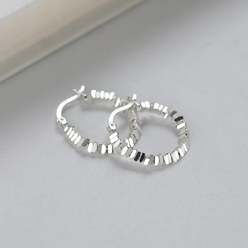 New 925 Sterling Silver Earrings Charming Minimalist Style Geometric Earrings Party Gift Women Fine Jewelry