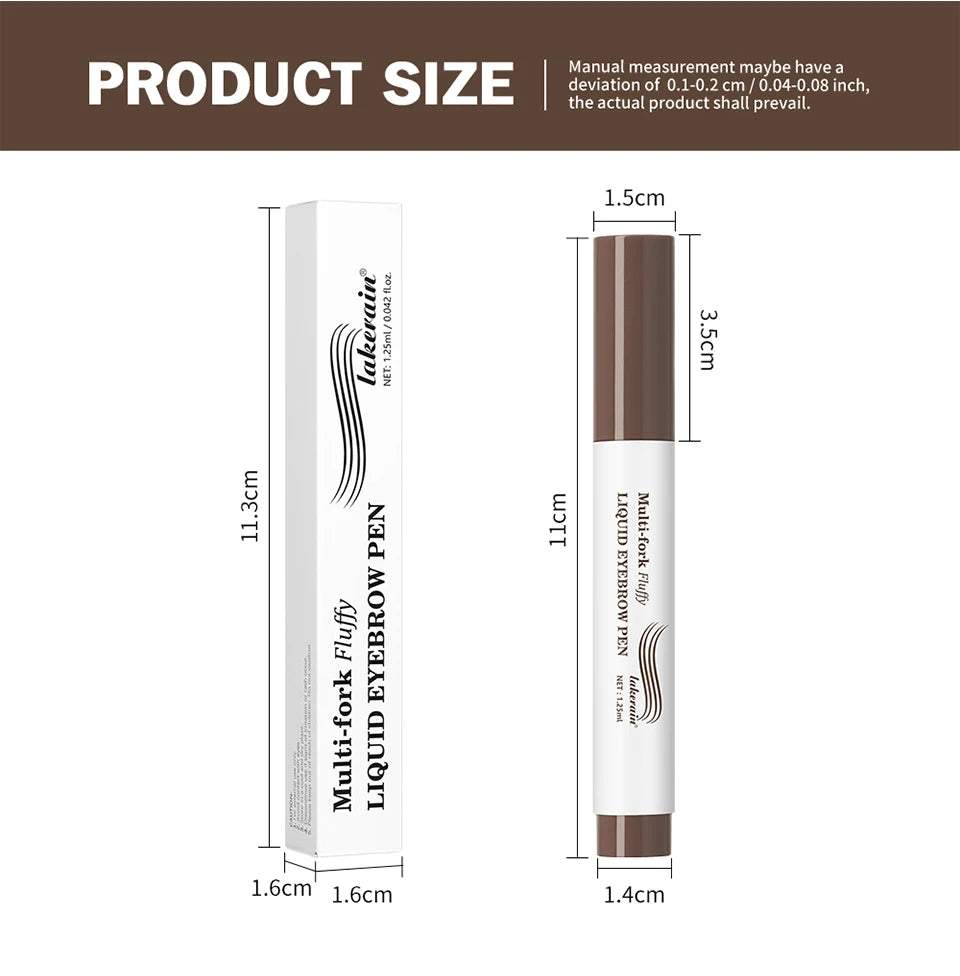 Long Lasting 4D Eyebrow Pen Multi Forks Liquid Pen Tip Fine Sketch Liquid Tattoo Brow Waterproof Precise Makeup