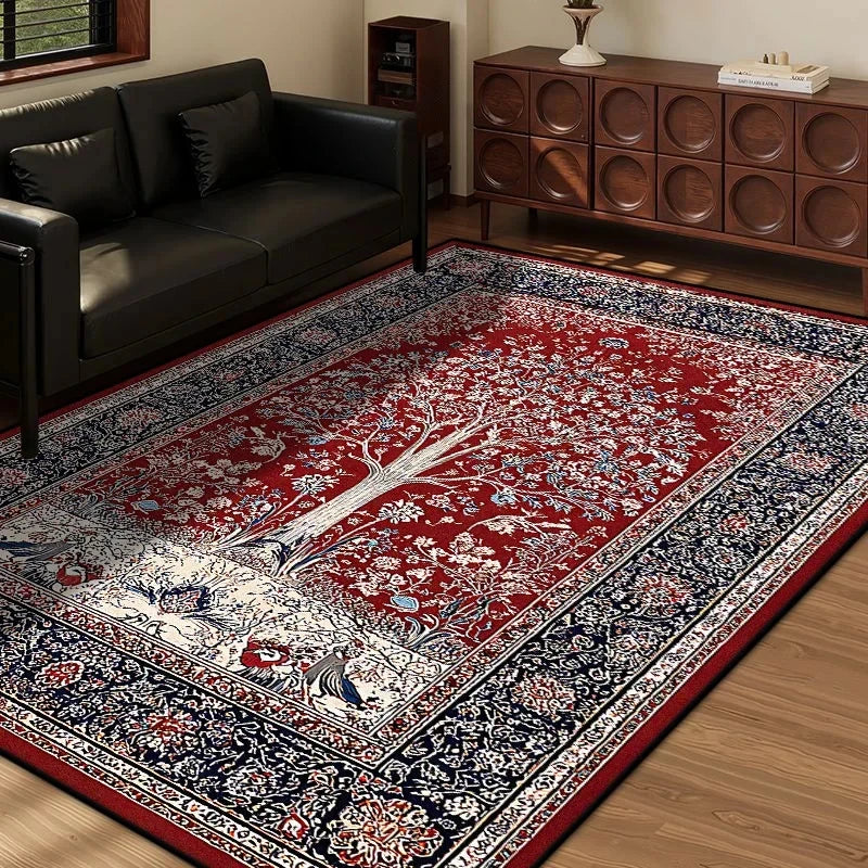 Persian Style Retro Home Living Room Rug Large Size Non-slip Entrance Door Mats Easy Cleaning Soft Bedroom Carpet Decoration