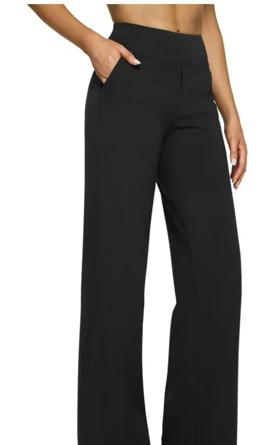 Yoga Pants Women Wide Leg Pants with Pockets High Waist Stretch Dress Casual Sweatpants Petite/Regular/Tall