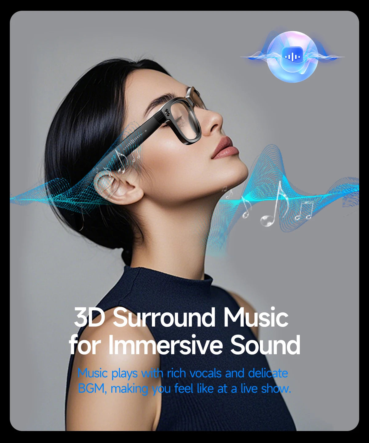 2026 Smart Glasses 8MP Camera WiFi Bluetooth Touch Control IP65 Waterproof AI Translation Noise Cancelling AI Glasses Women