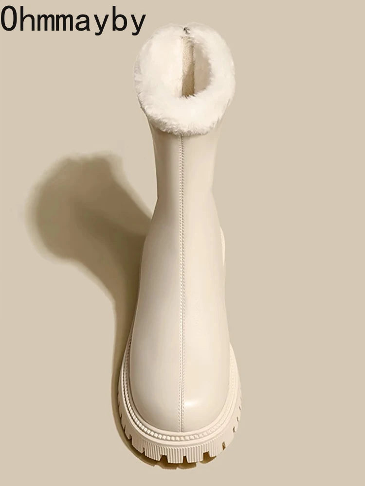 Winter Women Warm Plush Ankle Boots - Comfort Non-Slip Big Size Cotton Short Boots
