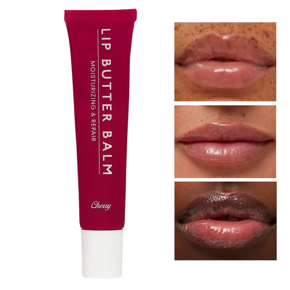 Crystal Lip Butter Balm - Moisturizing Jelly Oil Lipgloss with Brown Sugar Cherry Pink Tints