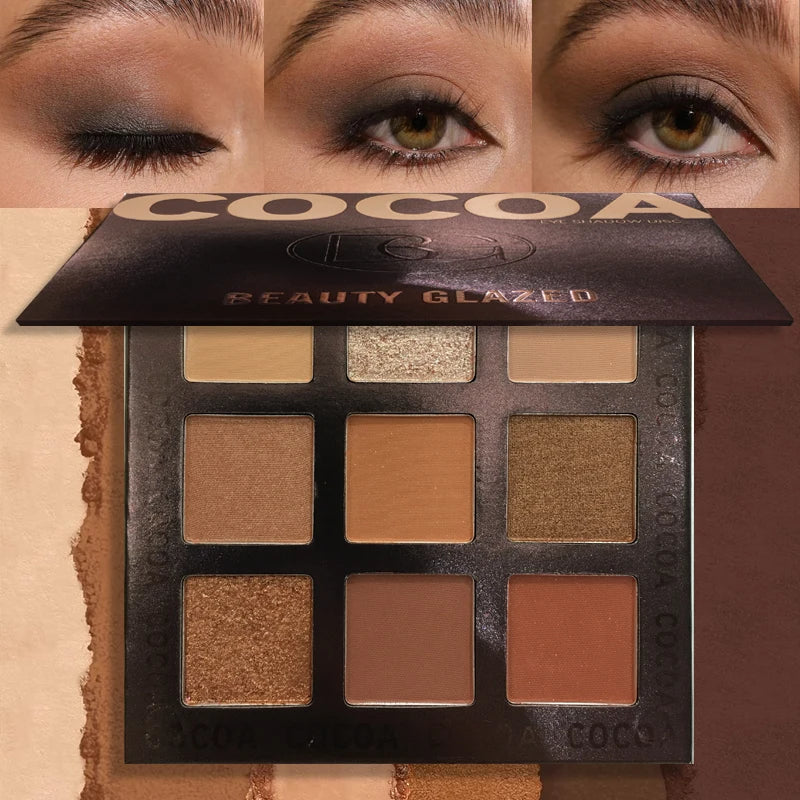 Beauty GLAZED Eyeshadow Palette 9 Color Shimmer Matte Longlasting Waterproof Palette Makeup