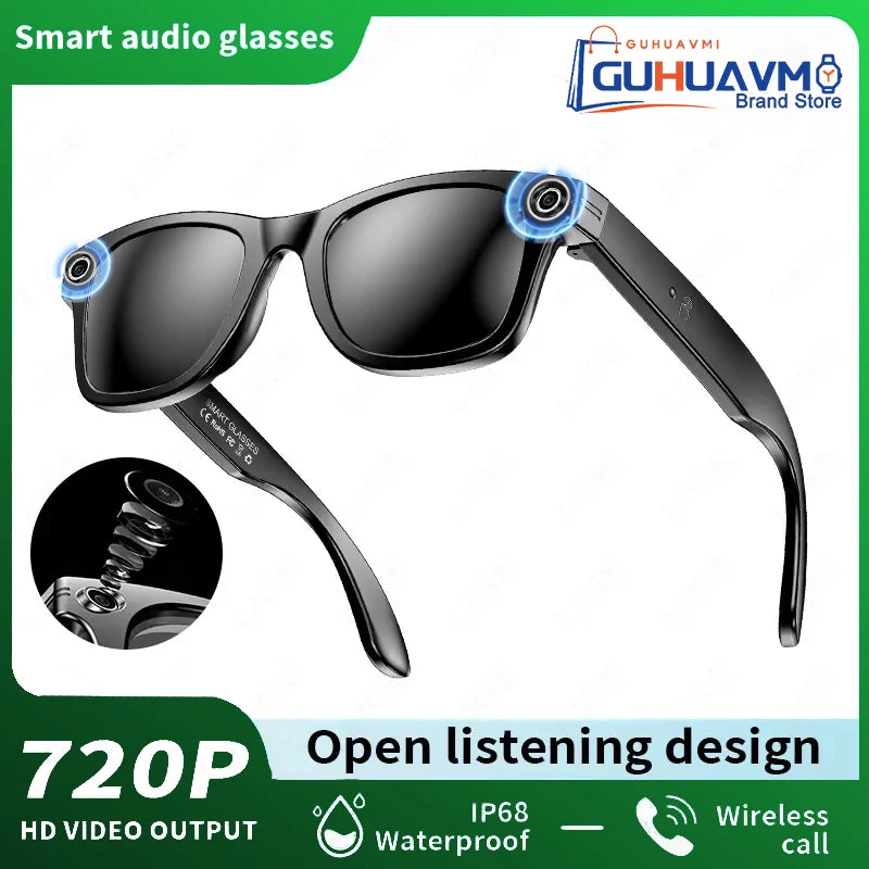 2026 Smart Glasses 8MP Camera WiFi Bluetooth Touch Control IP65 Waterproof AI Translation Noise Cancelling AI Glasses Women