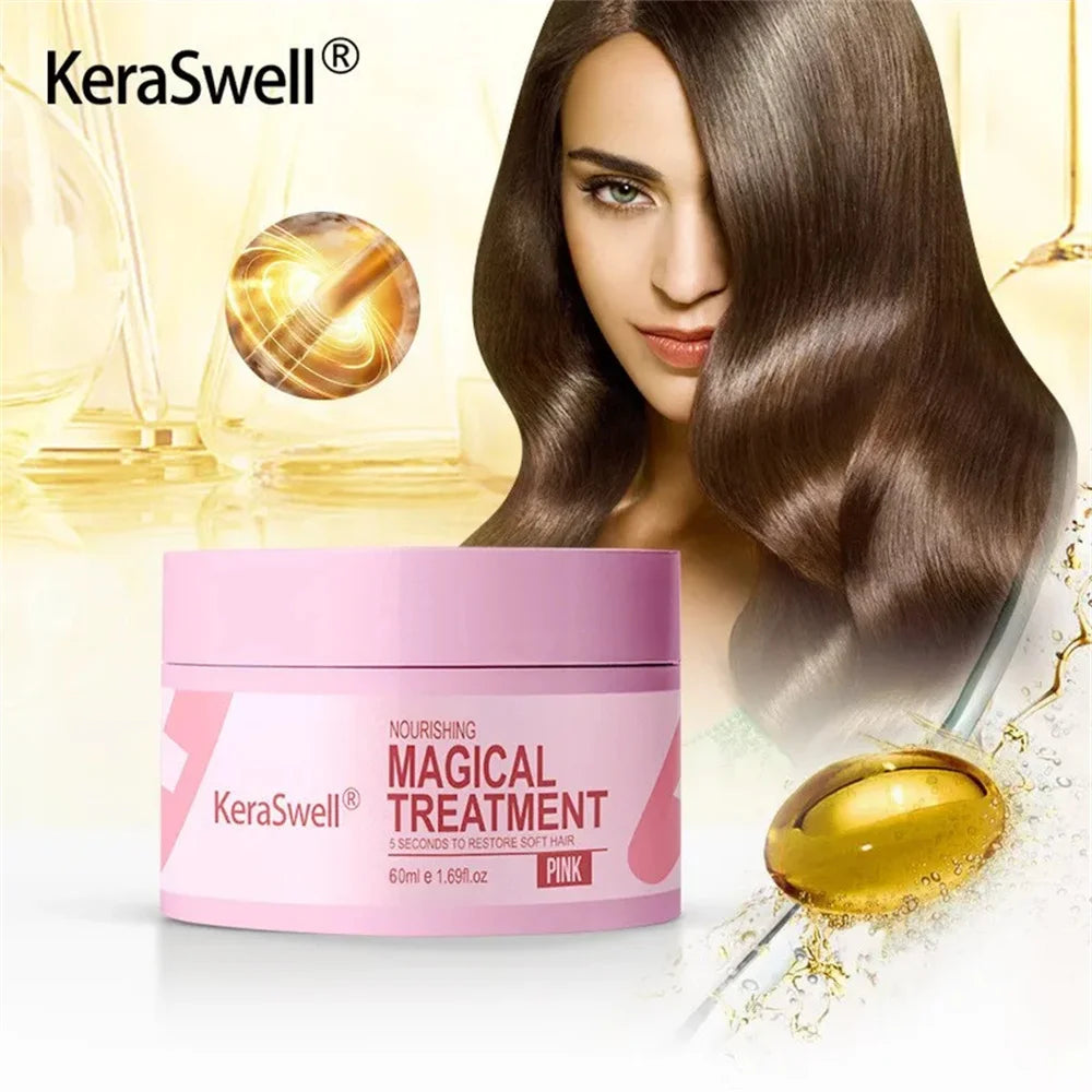 Magical Hair Mask 5 Seconds Repair Damaged Carry Hair Frizzy Soft Smooth Shiny Deep Moisturize Treat Care Essential Oil 60ml